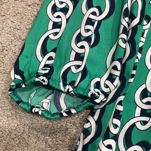 IMAN green chain printed long sleeve top - Picture 5 of 5